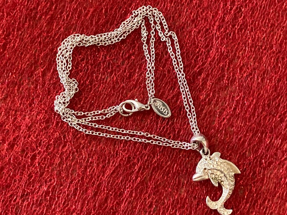 Collier fantaisie avec Bola de grossesse Coeur en métal argenté Noir