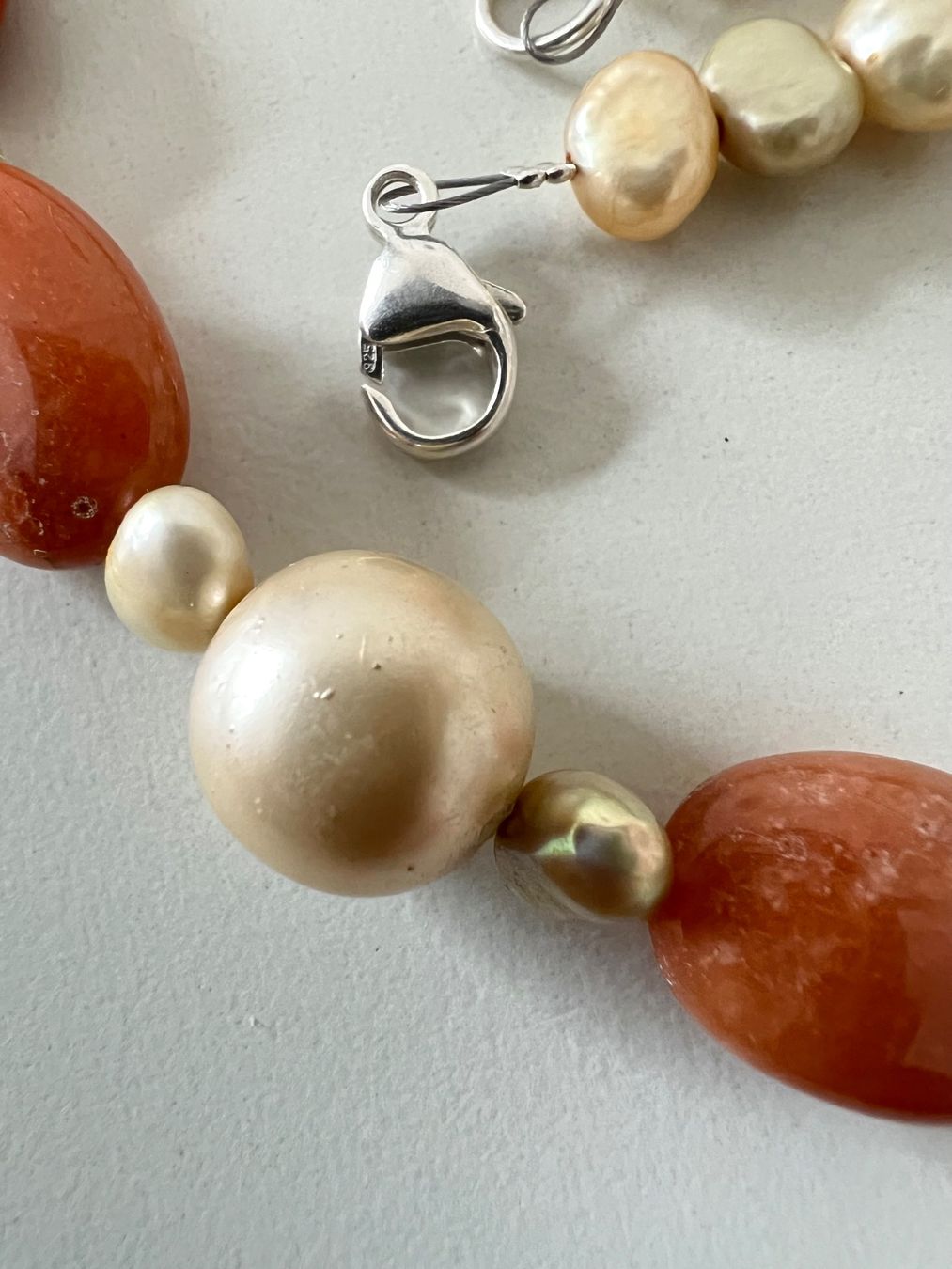 Catenine: Collier Aventurin & Echtperlen/Barockperlen Silber 925 52cm – Nuovo (secondo la descrizione) da Ruswil venduto da artbyhand 9