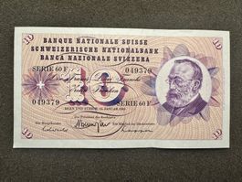 10 Franken Banknote Keller 1969 fast  unc - 379