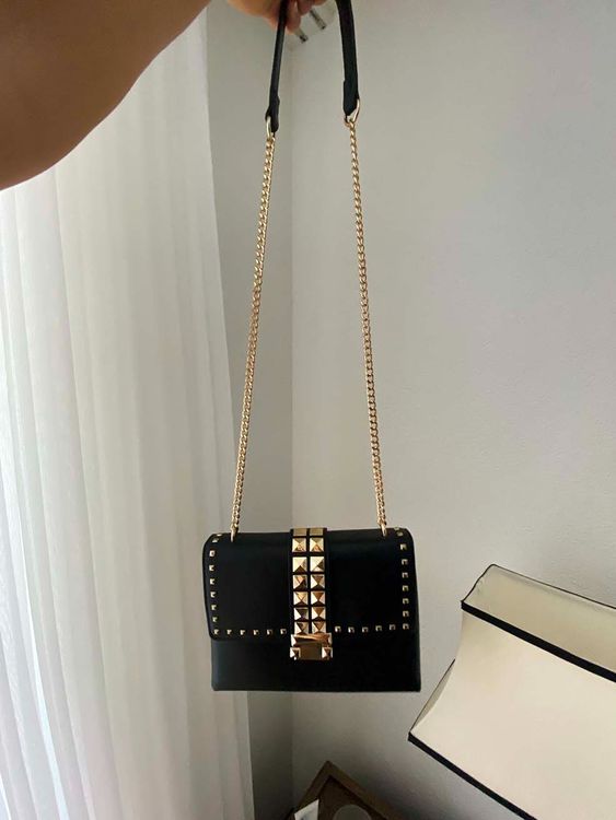 Damen Achseltasche Schwarz Mit Nieten - Koreanischer Style Umhängetasche