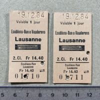 Billette Ecublens-Rue / Vauderens - Lausanne, Nr. 1710, 1711