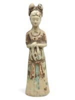 Statuette chinoise dame de cour style Tang en terre cuite