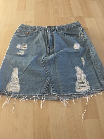 Coole Jeansrock Mini Gr.36 Denim Sommerrock mit Fransen