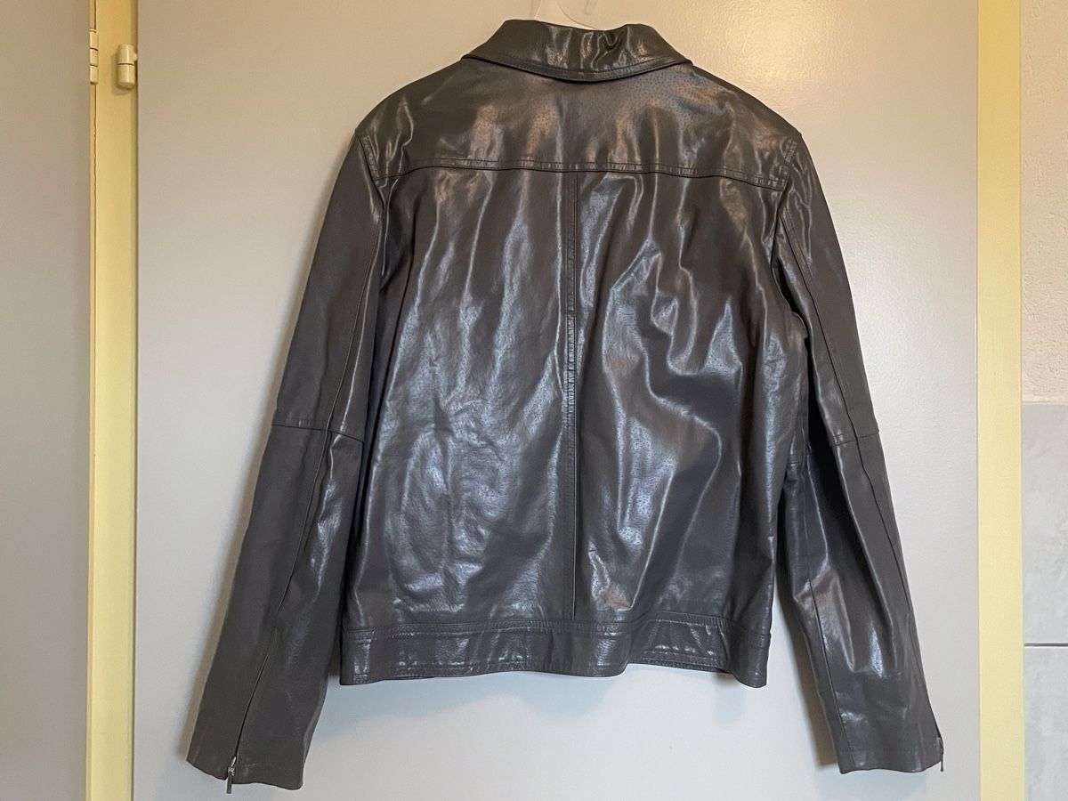 Mango Giacche: Veste en cuir véritable Mango grise – Nuovo (secondo la descrizione) da Vuadens venduto da Nina11 1