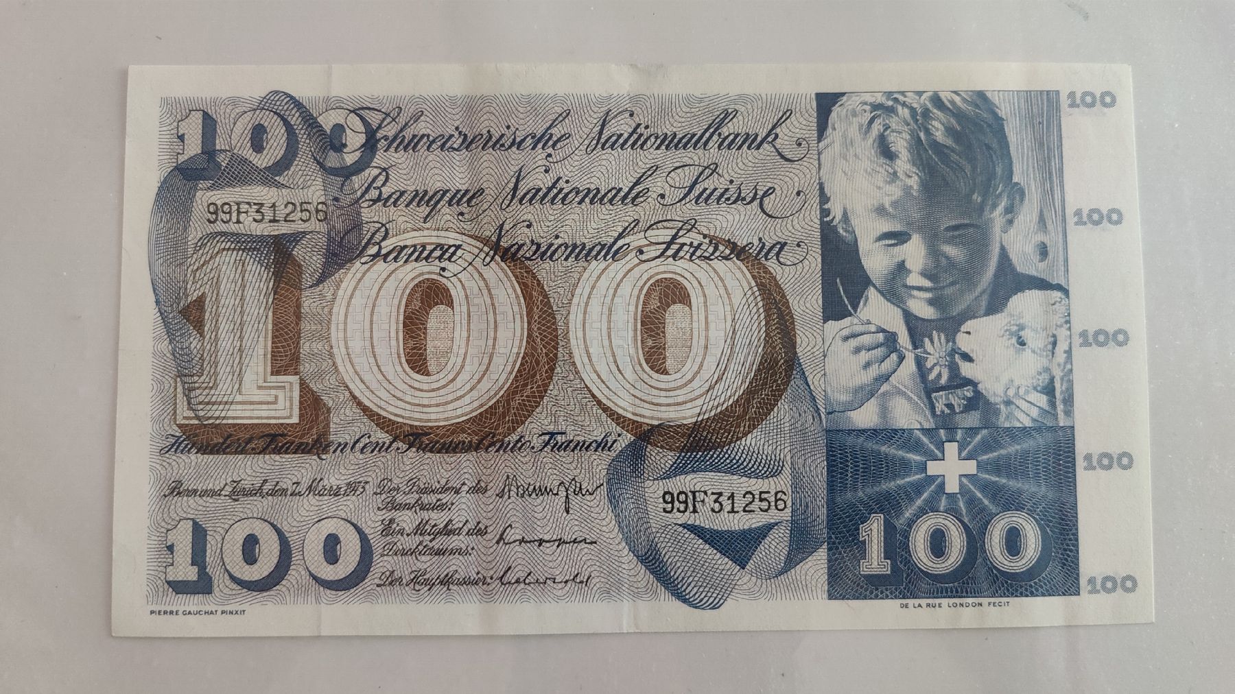Banconote: 100 Franken 1973, Banknote Schweiz (LP2) – Usato da Neuenhof venduto da tap_mxt6
