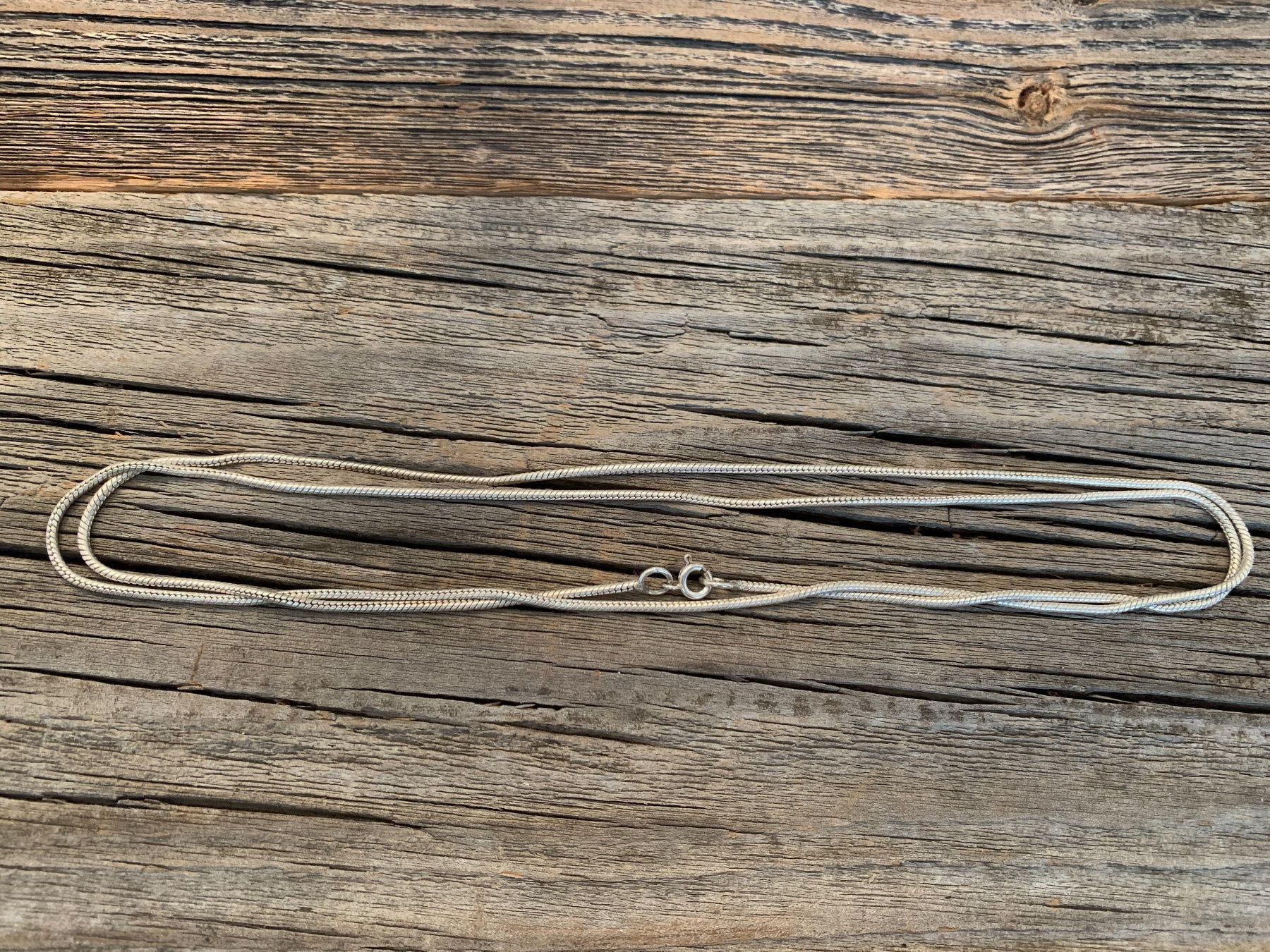 Catenine: Schlangenkette versilbert 80cm - Ø: 2mm - massiv - hell 13g – Nuovo (secondo la descrizione) da Bern venduto da Jiffy 7