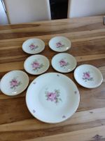 Vintage Edelstein Bavaria Floral Plates, Set of 7, Rose