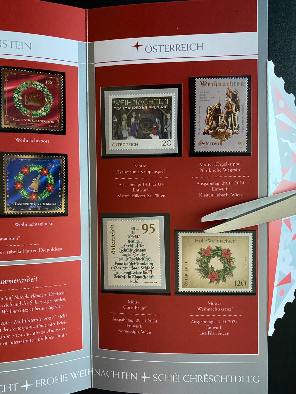 Tutti i francobolli: Weihnachtsbriefmarken 2024 Multilaterale Set FL AT DE LU CH – Nuovo (secondo la descrizione) da Niederrohrdorf venduto da park5 3