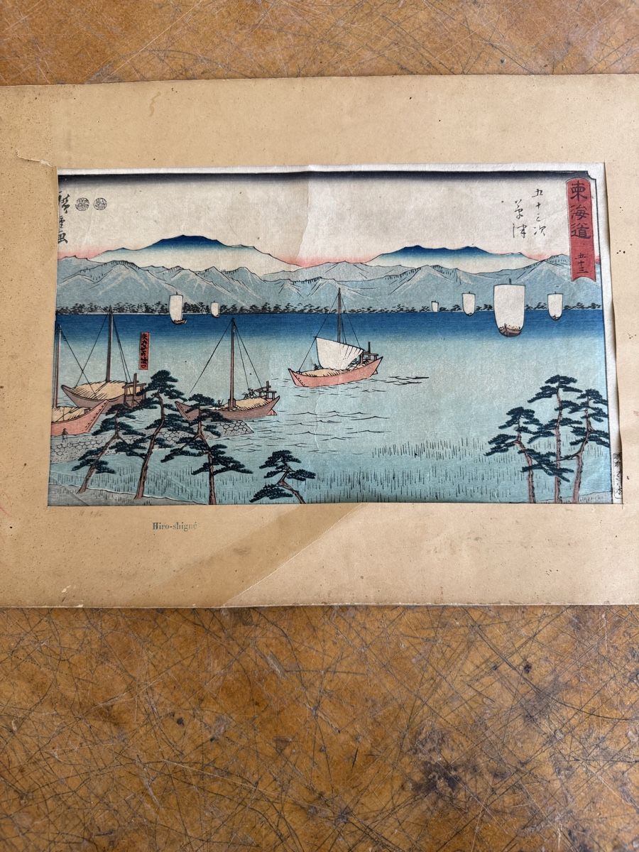 Dipinti: ANCIENNE ESTAMPE JAPONAISE HIROSHIGE – Usato da Bière venduto da Artcollec 1