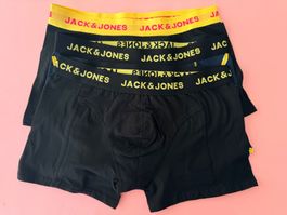 JACK & JONES, Boxershorts, Grösse L, 3 Stück Schwarz/Blau