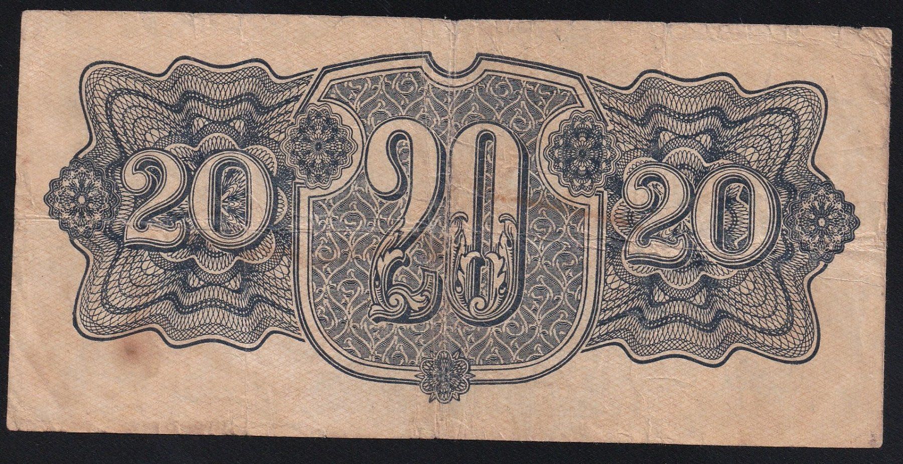 Banknoten: Tschechoslowakei 20 Korun 1944 – Gebraucht aus Brugg AG von banknoten_muesli 1