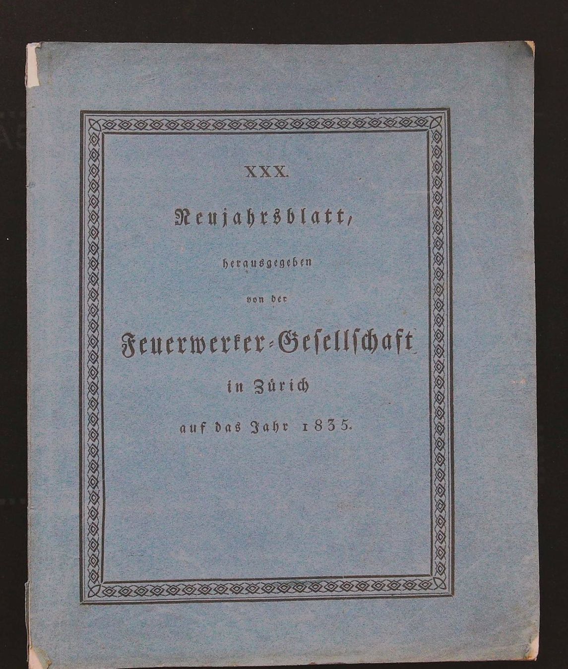 Stiche: Zürich  Neujahrsblatt 1835 – Gebraucht aus Rafz von Helvet32 2