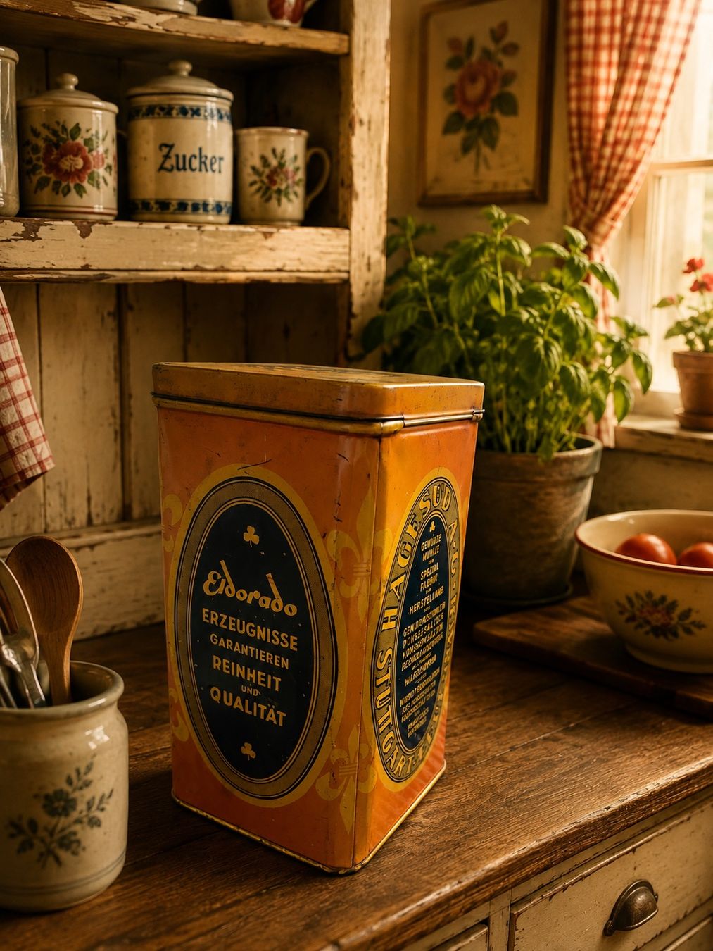 Barattoli: Vintage Blechdose Eldorado Gewürz Stuttgart – Usato da Bassersdorf venduto da rek_x2gl