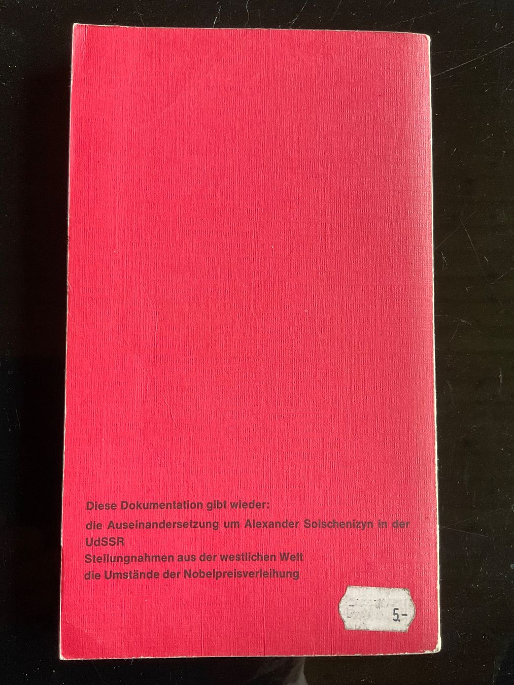 Bücher: Der Fall Solschenizyn. Briefe, Dokumente, Protokolle – Gebraucht aus Zürich von Tolima194 2