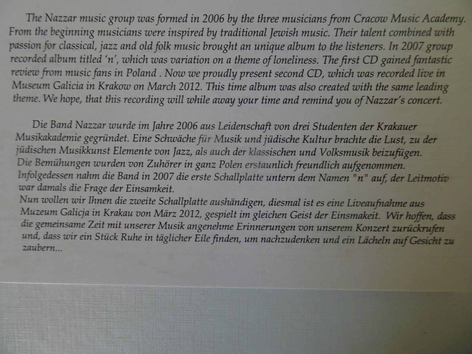 CD: Nazzar - 2. CD – Usato da männedorf venduto da purzelchen 2