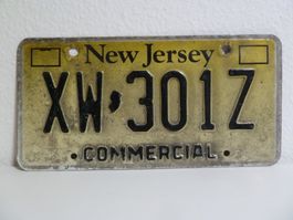 US Nummernschild Autonummer License Plate NEW JERSEY XW 301Z