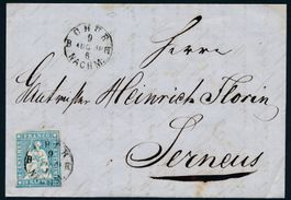 Strubel 23Ca auf Faltbrief (Chur - Serneus 9.Aug.59)