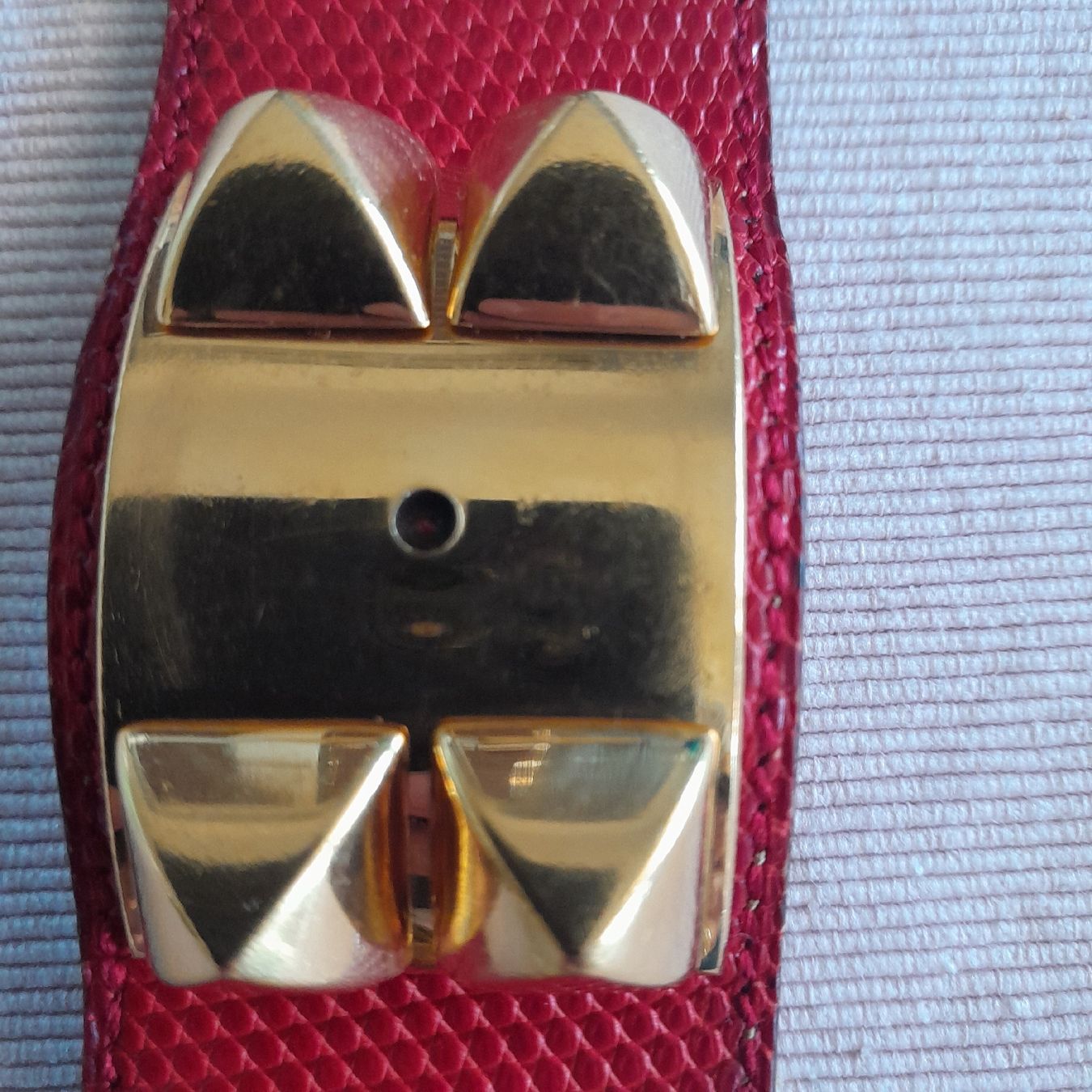 Hermès Bracciali & Braccialetti: Hermes Armband, Collier de chien, Eidechsenleder, rot – Difettoso da Knutwil venduto da Kompex 3
