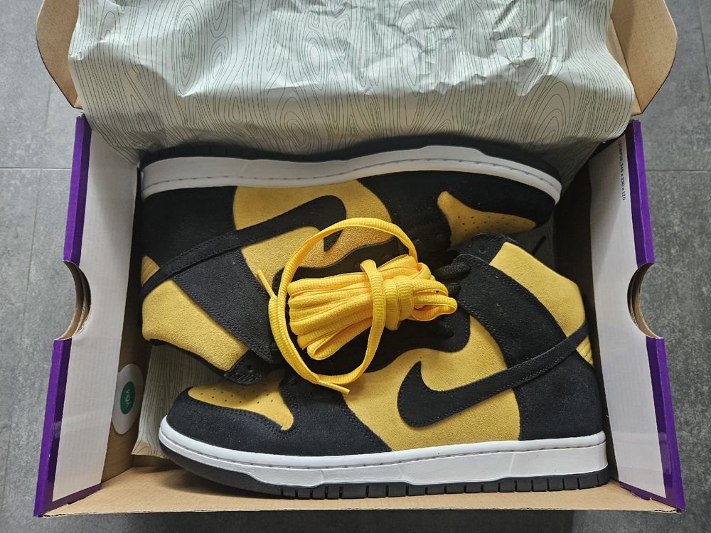 sb dunk high pro maize black