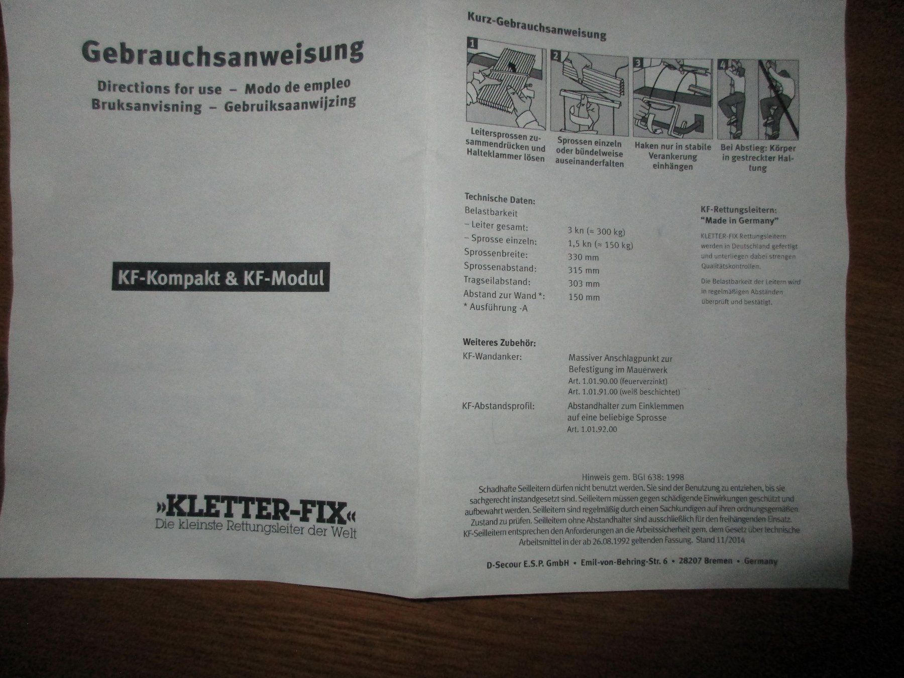 Scale: Rettungsleiter Kletterfix 12m – Nuovo (secondo la descrizione) da Niederwil AG venduto da Cembalo 5