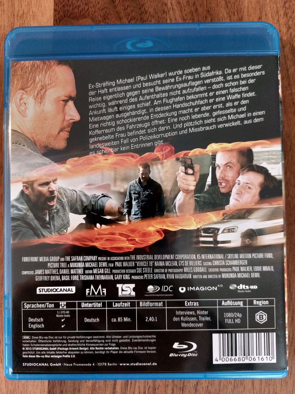 Tutti i DVDs: Blu Ray - Vehicle 19 mit Paul Walker – Usato da Rheinfelden venduto da FilmAuktion 1