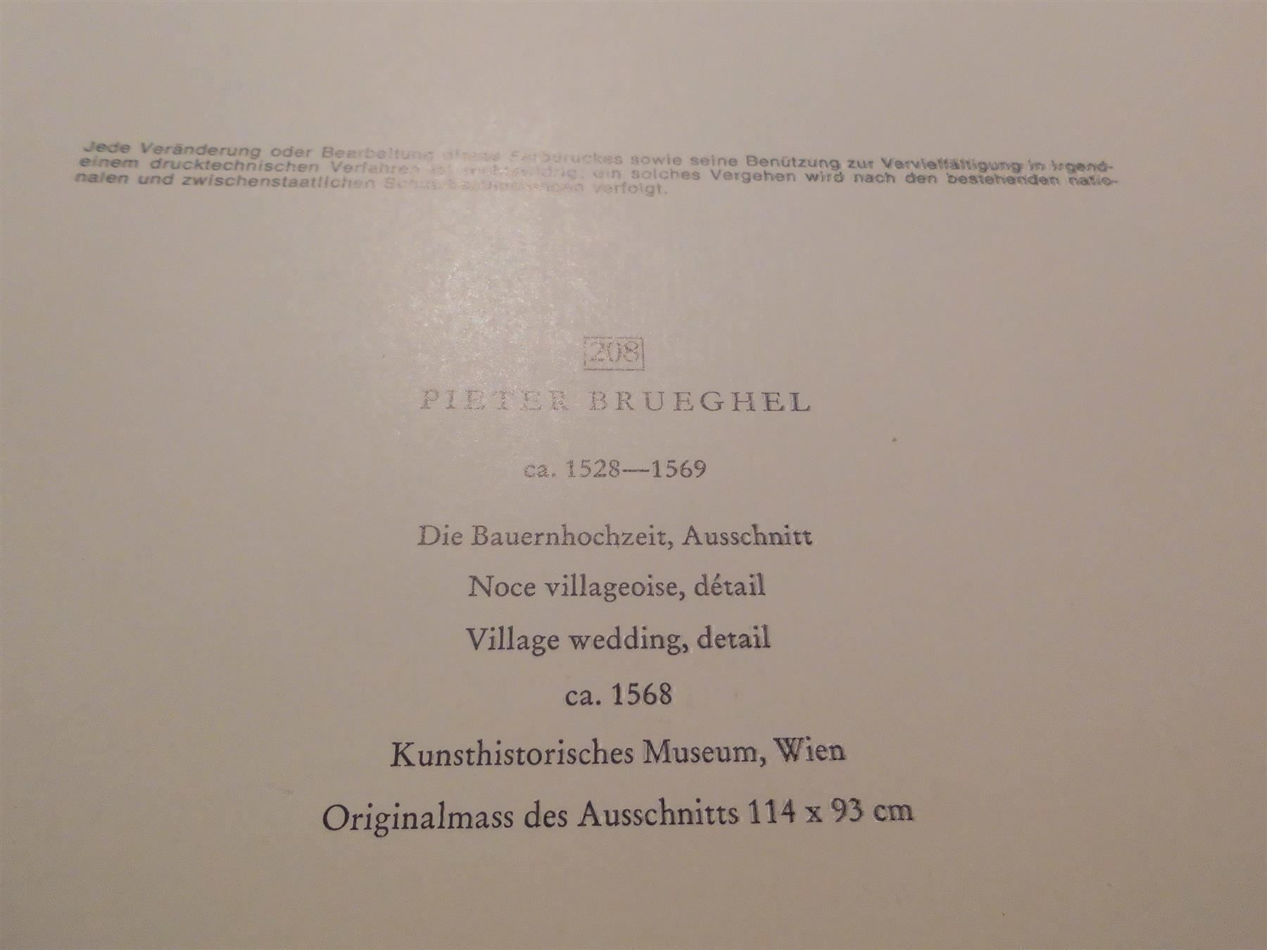 Foto & Immagini: Kunstdruck, Die Bauernhochzeit, Ausschni – Usato da Zürich venduto da Motzkuh 1