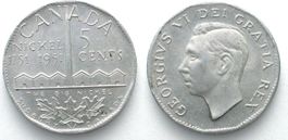 KANADA 1951 SUDBURY BIG NICKEL o. Signatur 5 Cents Alu 38mm