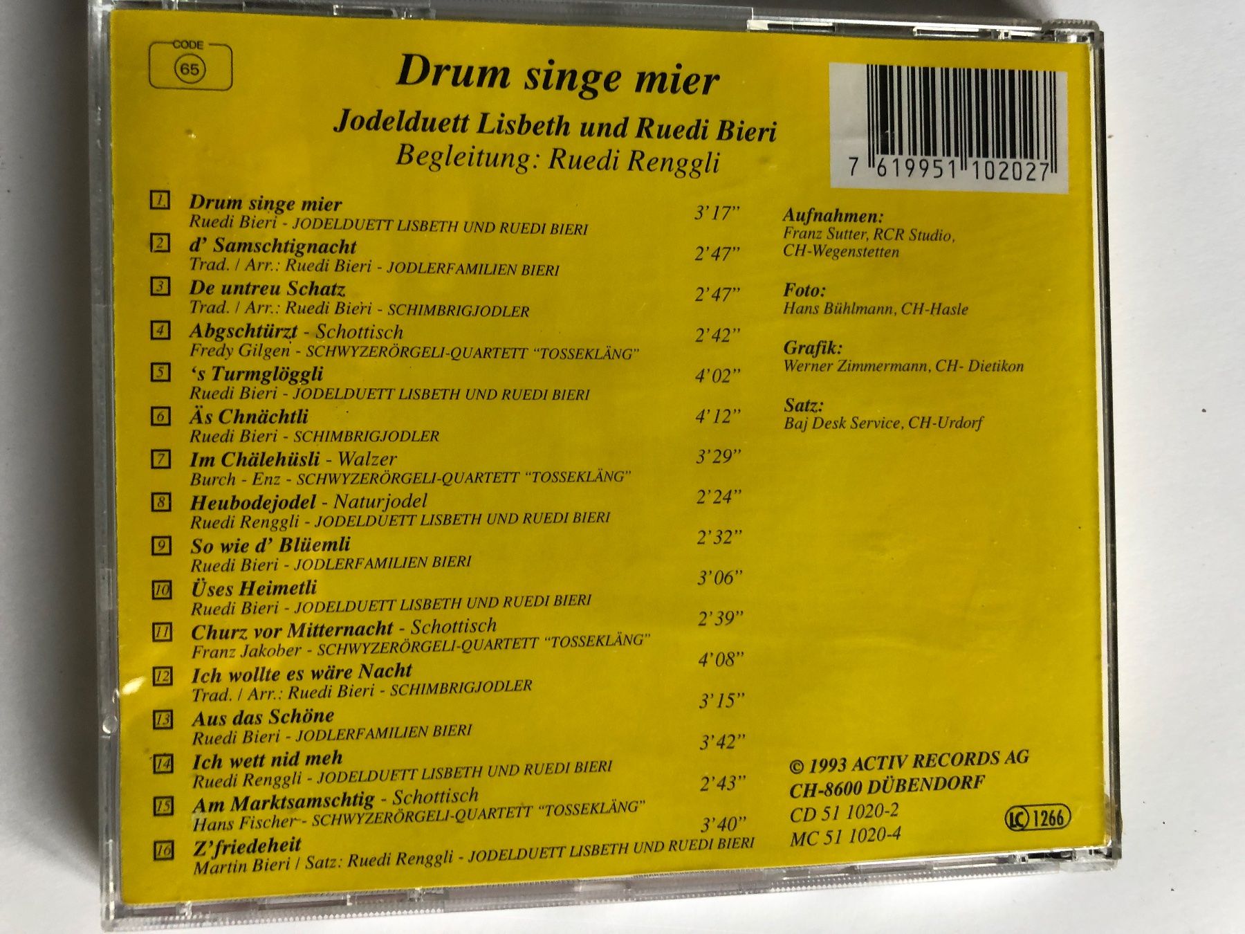 CD: Jodelduett Lisbeth u. Ruedi Bieri – Usato da Arth venduto da Vrecam51 1