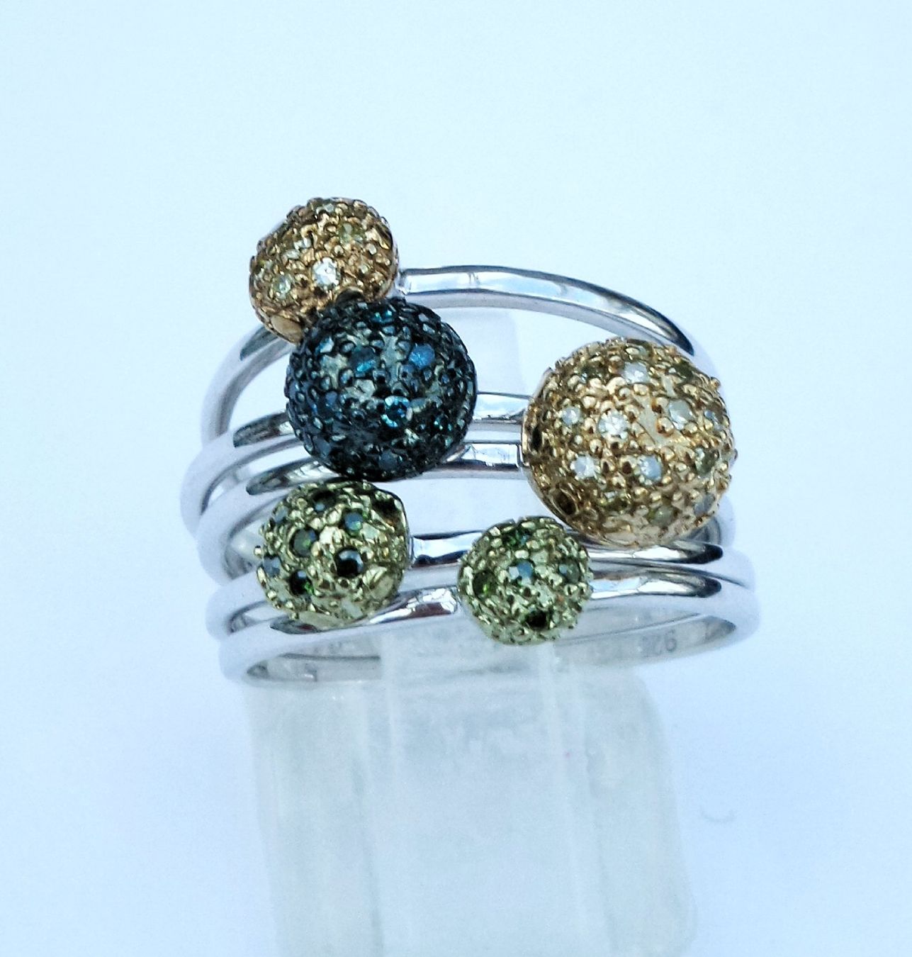 Bagues: Ring Set mit Farb-Diamanten neu – Neuf (Voir description) à Zürich par Bieter04 6