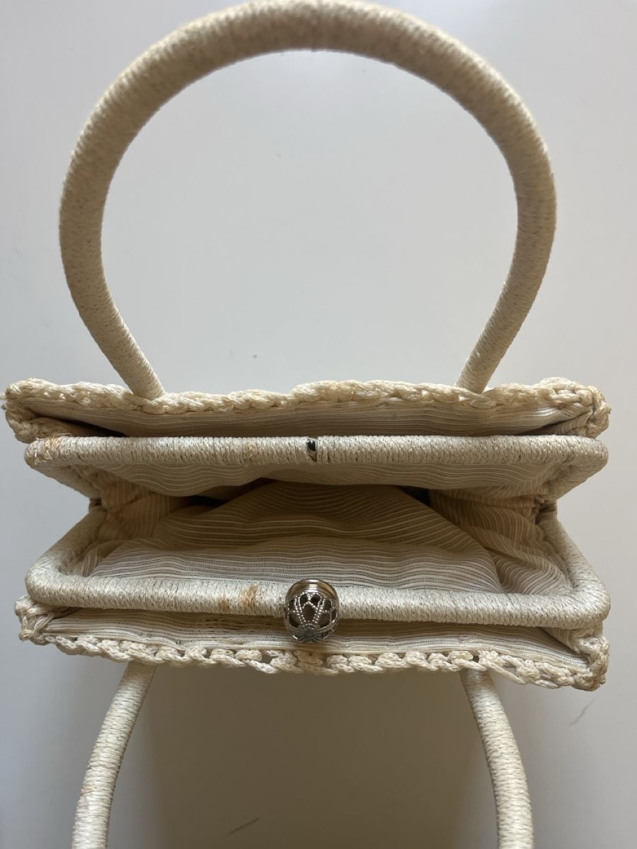Borse da donna: Vintage Weiße Makramee-Handtasche – Usato da Riva San Vitale venduto da V.IP 3