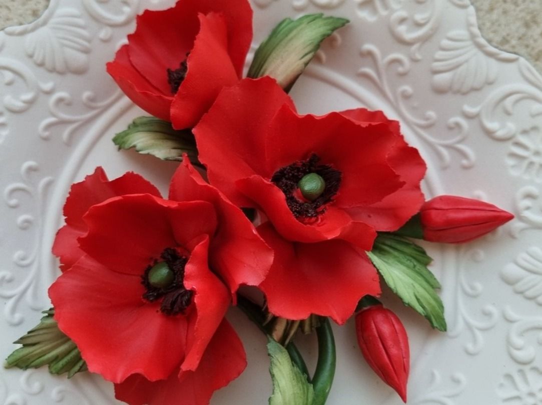 Piatti: Mohnblumen Relief Teller Made in Italy – Usato da Merishausen venduto da Ussta1 3