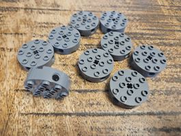 lego 6222 lot de 9 pièces Dark Bluish Gray Brick, Round