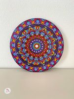 Mandala auf Holz, Mandala Bild, Wandbild, Dekoration