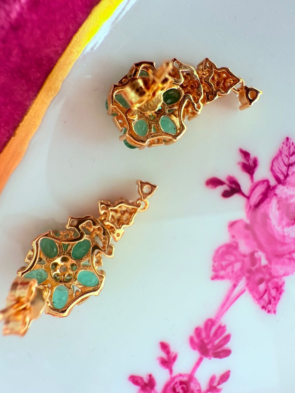 Ohrringe & -stecker: Boucles d’oreilles, fleurs en émeraude – Neu und originalverpackt aus St-Maurice von Sandrinette123 1