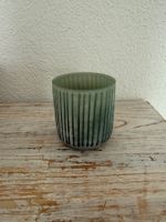 Windlicht aus Glas, Farbe Mintgrün im Shabby Look, Neu