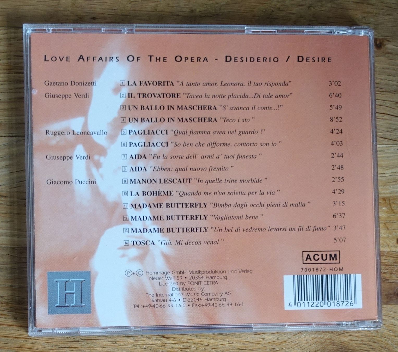 CD: Love Affairs Of The Opera - F31 – Usato da Sessa venduto da fraenklishop 1