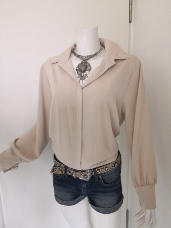 🤩MANGO VISKOSE BLUSE BEIGE, NEU