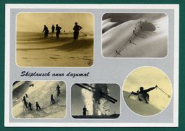 Skiplausch anno dazumal...., Mehrbilderkarte, ungelaufen