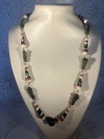 : Collier Péruvien Vintage Années 50 Céramique peinte main