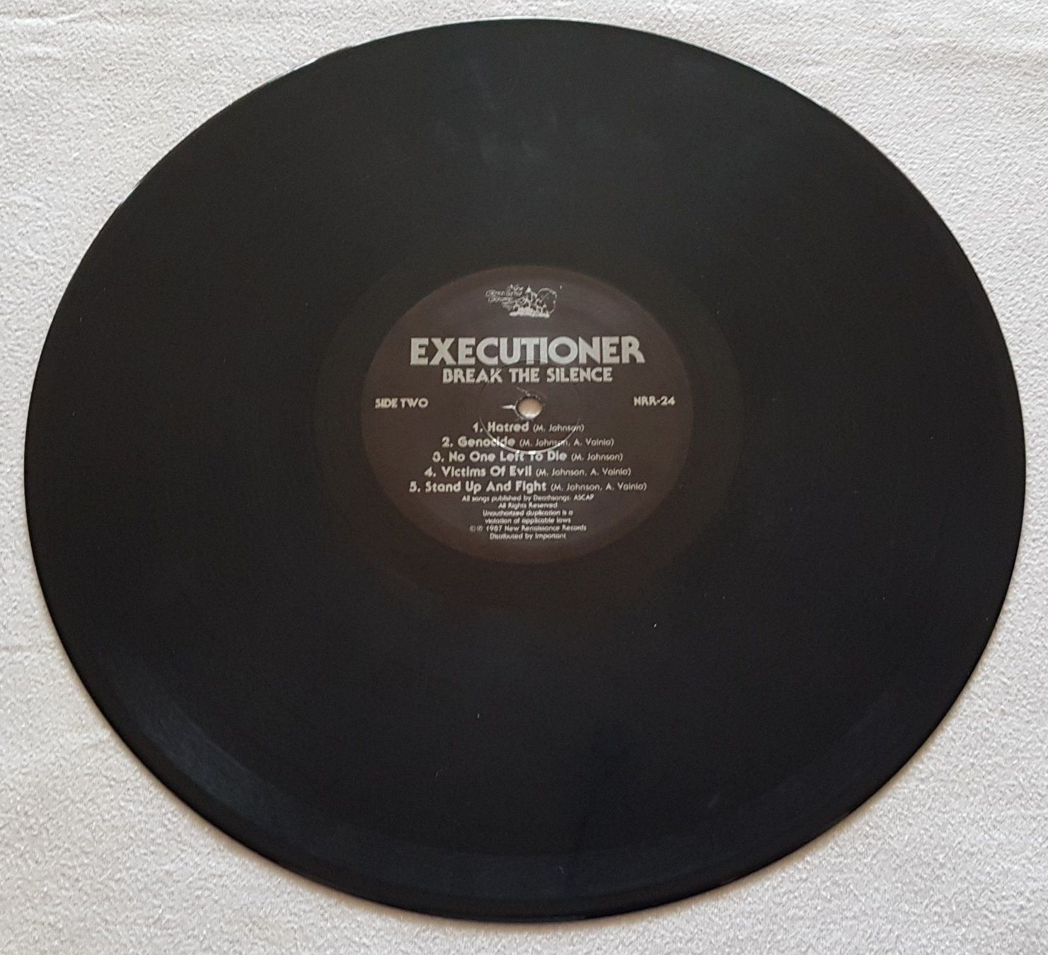 Dischi in vinile: Executioner – Break The Silence - 1987 - US First Press – Usato da Uster venduto da Zardodel 3