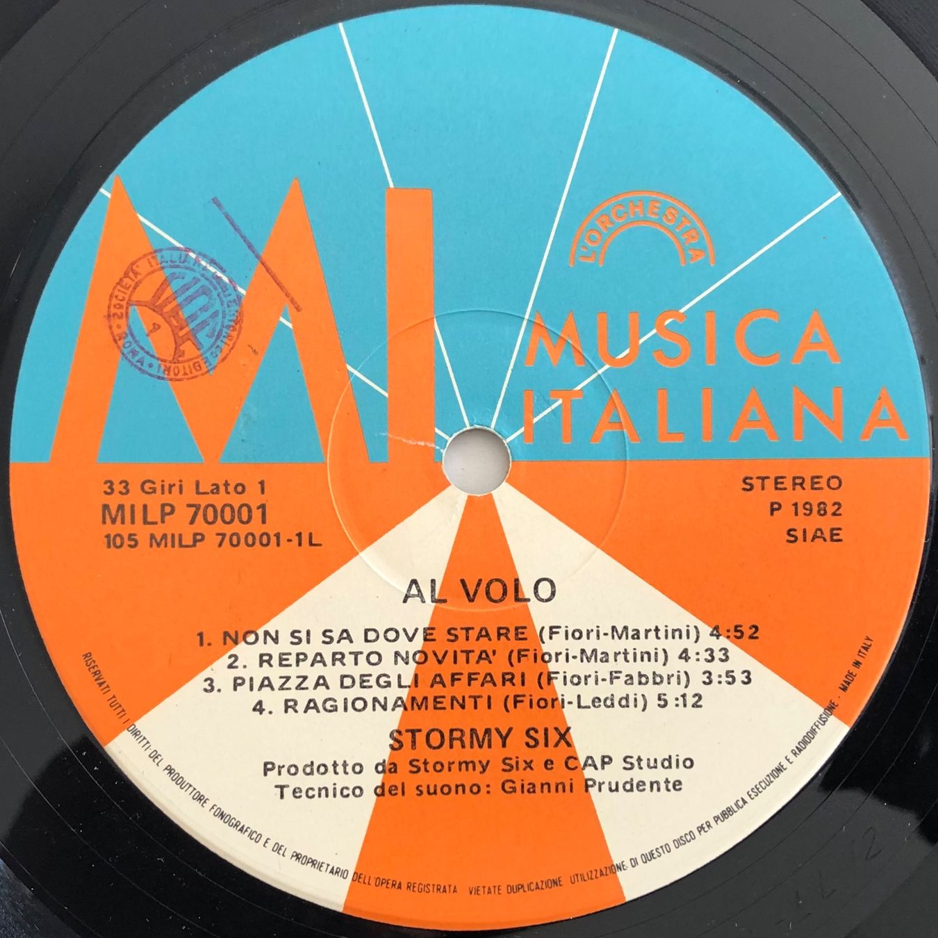 Dischi in vinile: STORMY SIX - AL VOLO – Usato da Poliez-Pittet venduto da Newtown-Records 2