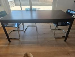 Ikea EKEDALEN/TOBIAS Tisch +6 Stühle, braun/blau