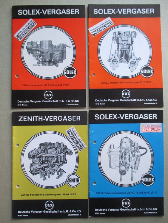 Alte Prospekte Deutsche Vergaser Gesellschaft, Solex Zenith | Kaufen ...