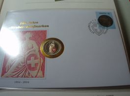 Münzbrief 150J Strubeli, Blockausschnitt + 1.- farbigesSchil