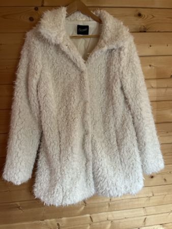 Flauschige Jacke, crème weiss, Grösse L