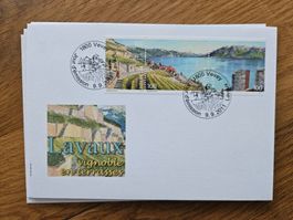 Lavaux Zusammenhängend auf offiziell illustriertem FDC 1.50