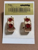 Ohrstecker Dubai Gold Rhodium Plating rote Steine neu