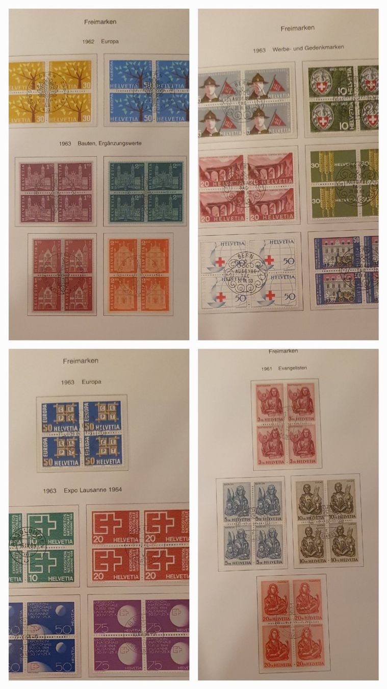 Alle Briefmarken: 4er Block Sammlung Freimarken Gestempelt 1945 - 1990 – Gebraucht aus Kreuzlingen von Rschweiz1 7