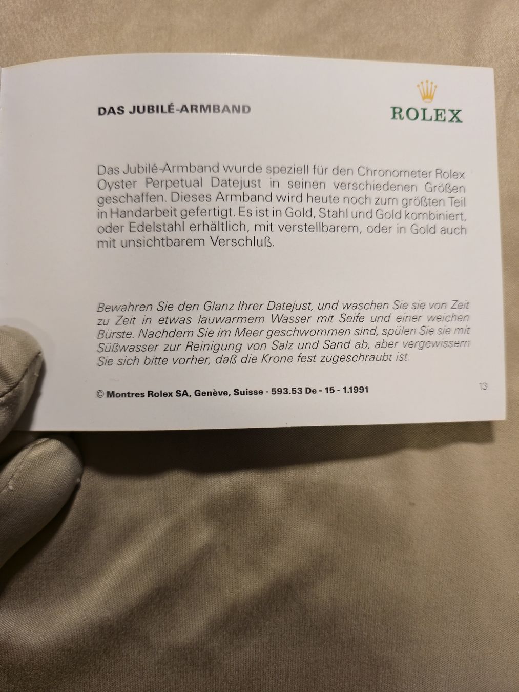 Rolex Documenti: rolex booklet datejust 1991 – Nuovo (secondo la descrizione) da S. Antonino venduto da paoloc1842 2