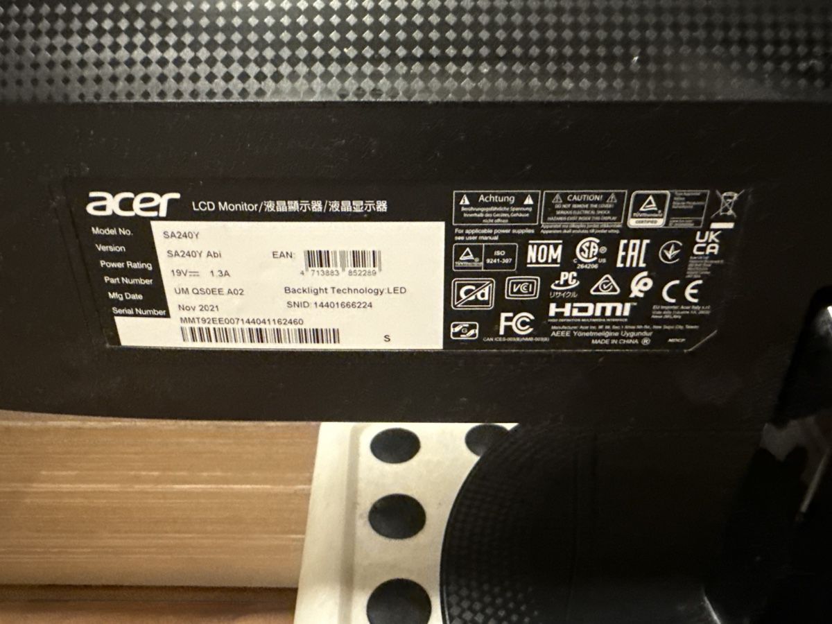 Acer Monitore:  Acer SA240Y Abi – Gebraucht aus Konolfingen von urs_j8zl 3